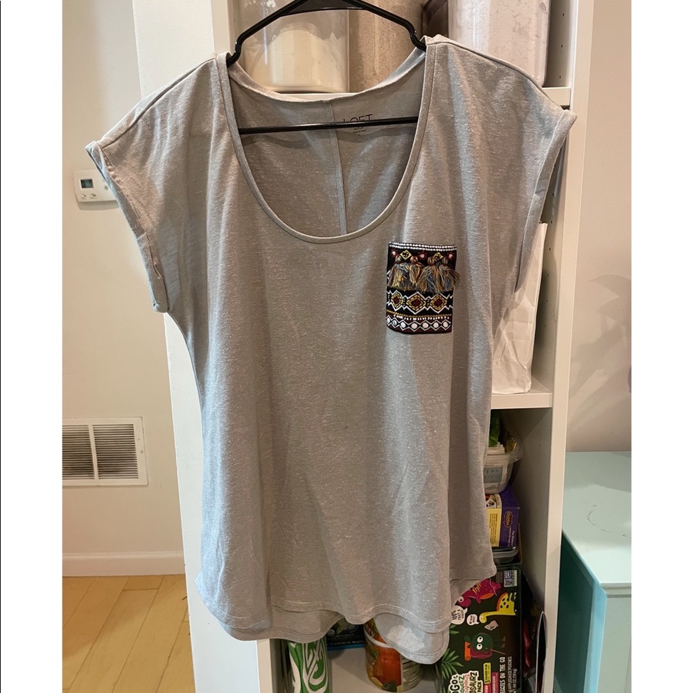Grey LOFT Top Women’s Size L